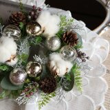 クリスマスコットンリース　造花