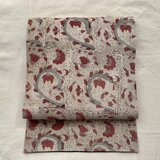 古渡インド更紗茜染と髭紬の名古屋帯