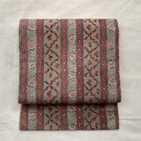 和更紗　縞と野ばらの名古屋帯