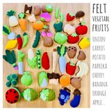 【ふんわりフェルトの野菜と果物 47点セット】知育玩具 おままごと おもちゃ ごっこ遊び 療育 保育園 幼稚園 出産祝いの画像