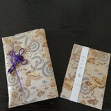 金襴 fu·ku·co. 　御朱印帳&御朱印帳ケース set 　袱紗兼用サイズ　龍と虎ゴールド