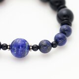 ラピスラズリ　ブラックルチルクォーツの天然石パワーストーンブレスレット