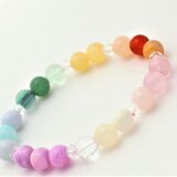 幸運を呼び込む☆虹の七色天然石　パワーストーンブレスレット