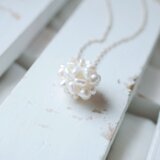 14kgfチェーン/大振り・パールボールのシンプルネックレス