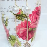 パール揺れるロングピアス