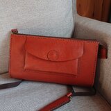 ハンドメイド 手縫い 本革 ショルダーバッグ ブラウン