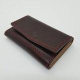 全て手縫いで仕上げた上品なミニウォレット（イタリアンレザー：ブラウン）