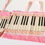 目立つ可愛さ★１セット限定☆大人気ピアノ柄★通園通学２点セット♪