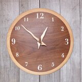 ブラックウォルナット奏 34㎝ 曲面時計euph　008s　文字盤白色