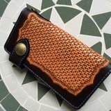 本革　ロングウォレット　バスケット