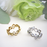 K18YGつや消し〈スクエア〉ピンキーリング