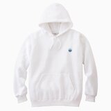 プルオーバーパーカー HYM【ホワイト】 刺繍ワッペン WEDNESDAY HYM CITY NIGHT BEACH