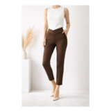 ❤SALE❤穿いている感じがしない美脚スキニーストレートストレッチロングパンツ:7～13号の方対応！通年使用◎茶ブラウン