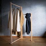 木組みで製作　ハンガーラック　自然塗料　ハンガーパイプ、服掛け、桧、松