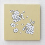 桜のファブリックパネル M-101◆たまご/白-灰