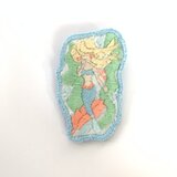 人魚姫の水色の刺繍ブローチ