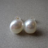 とっておきのひとつぶを/大粒10mm /10金ピアス/湖水真珠/バロックパール /イヤリング変更可