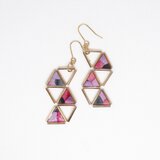 あじさいピンクロップピアス