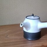 黒白急須(角型)　k-077