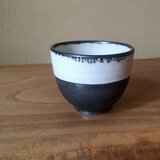黒白湯呑み　k-078