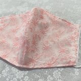 立体マスク大人女性用♡ハンドメイド♡布マスク♡刺繍レース＆コットン、ダブルガーゼ♡4層仕立て♡