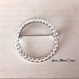 スワロフスキー・クリスタルデコ:小さめブローチ【シルバー土台】