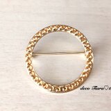 スワロフスキー・クリスタルデコ:小さめブローチ【ゴールド土台】