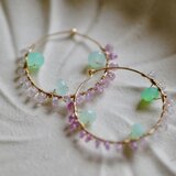 天然石14kgfフープピアス