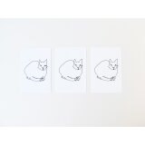 一筆書きの猫（ポストカード）3枚セットの画像