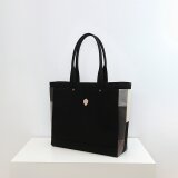 サイドモザイクトート L ブラック Mono