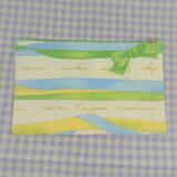 リボン柄ペンケース　コスメポーチ　ファスナーポーチ