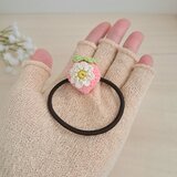 ＼New！／小さなお子様へ♡お孫さんへ♡ご友人様へ♡プレゼントにも＼大人気！／ピンク色イチゴあみぐるみヘアゴム｜一点売り