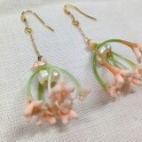 淡水パールと植物のピアス②