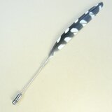 粘土の羽根飾り＿ヤマセミ＿ハットピン＿大