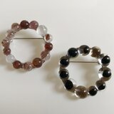 〈おうちで手づくり〉ガラスのリングブローチキット2個セット