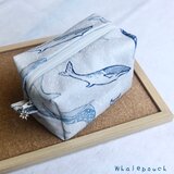*夏色小物*涼しげクジラのボックスポーチ