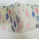 これからの季節もさわやかに☆オーバル柄　フィルターポケット付きガーゼマスク