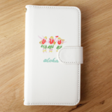 【iPhone/Android対応】「aloha hula girls(color)」手帳型スマホケース