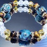 3連トンボ玉＆天然石ブレスレット～BP0089～