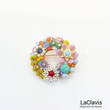 フラワーリースブローチ－PK