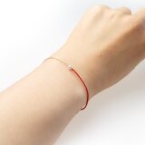 真珠と18Kゴールド、絹糸のブレス