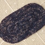 古布(裂き編み)のマット・藍