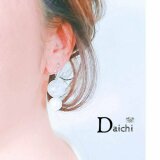 ラッキーを引き寄せる 天然石イヤリング ノンホールピアス ピアス 夏 オフホワイト シェル クラック ホワイト（D-0569）