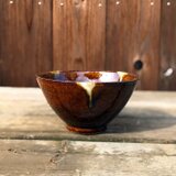飴釉白流し（黄金のタレ）　御飯茶碗　