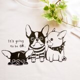 手描きフレンチブルドッグのTシャツの画像