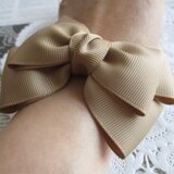 ★ りぼん ヘアゴム ベージュ トリプルリボン 大人 リボン ヘアアクセサリー ★