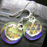 ガラスピアス　キラキラ丸ドット