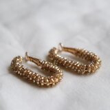 beads hoop earrings - gold