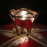 5星紅　ステンドグラスランプ