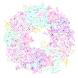 ポストカード　紫陽花のリース